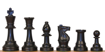 The Chess Store Club Special Tournament Size Triple Weighted Plastic Chess Pieces Black & Ivory with Extra Queens & Box - King