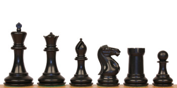 The Chess Store Conqueror Tournament Size Triple Plastic Chess Pieces Black & Ivory with Extra Queens & Box - King
