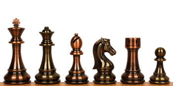 Kings Knight Series Resin Chess Set with Copper & Bronze Pieces - 4.25" King