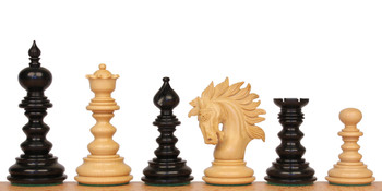 Strategos Staunton Chess Set with Ebony Boxwood Pieces 425 King