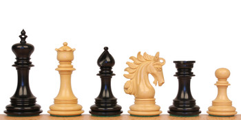 Marengo Staunton Chess Set with Ebony & Boxwood Pieces - 4.25" King