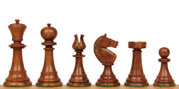 English Upright Antique Reproduction Chess Set Golden Rosewood Boxwood with Classic Walnut Chess Board