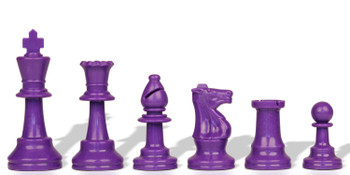 Purple Club Plastic Chess Pieces with 3.75" King - 17 Piece Half Set