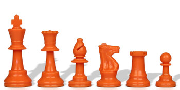 Orange Club Plastic Chess Pieces with 3.75 inch King - 17 Piece Half Set - Plastic Chess Pieces Chess Collections