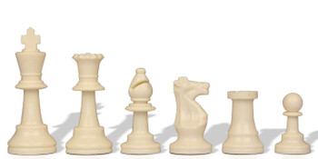 White Club Plastic Chess Pieces with 3.75" King - 17 Piece Half Set