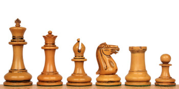 1849 Heirloom Staunton Chess Set Distressed Ebony & Boxwood With Black & Ash Burl Chess Board