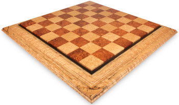 Birds Eye Maple Red Amboyna Custom Made Solid Wood Chess Board 25 Squares
