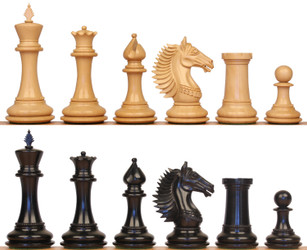 Copenhagen Staunton Chess Set with Ebony & Boxwood Pieces - 4.5" King