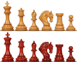 Hengroen Staunton Chess Set with Padauk & Boxwood Pieces - 4.6" King