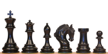 Hengroen Staunton Chess Set Ebony & Boxwood Pieces with Walnut Mission Craft Chess Board - 4.6" King