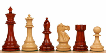 British Staunton Chess Set with Padauk & Boxwood Pieces - 4" King