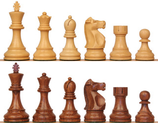 Fischer-Spassky Commemorative Chess Set with Golden Rosewood & Boxwood Pieces - King