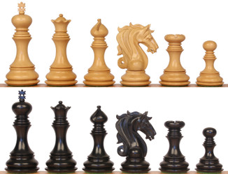 Tencendur Staunton Chess Set with Ebony & Boxwood Pieces - 4.4" King