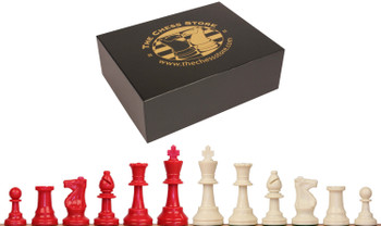 Standard Club Plastic Chess Set Red & Ivory Pieces with Box - King