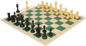 Archers Bag Master Series Triple Weighted Plastic Chess Set Black & Camel Pieces - Camo