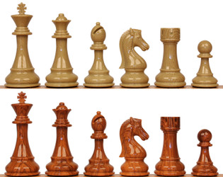 Kings Knight Series Resin Chess Set with Rosewood & Boxwood Color Pieces - 3.75" King