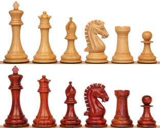 The Craftsman Series Chess Set with African Padauk & Boxwood Pieces - 3.75" King