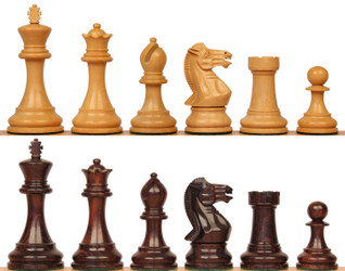 Old English Classic Chess Set with Rosewood and Boxwood Pieces - 3.9 inch King - Wood Chess Pieces by Model Chess Pieces