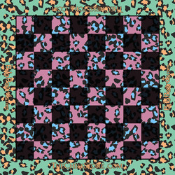 Leopards in My Dreams Vinyl Printed Chess Board - 2.25" Squares