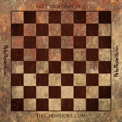 Weathered Texas Leather Vinyl Printed Chess Board - Squares