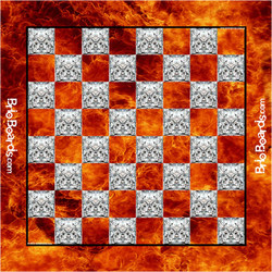 Fire and Ice Vinyl Printed Chess Board - 2" Squares