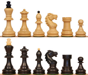 Bohemian Series Chess Set Ebonized & Boxwood Pieces - 4" King