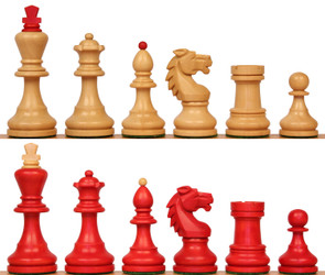 Bohemian Series Chess Set Crimson & Boxwood Pieces - King