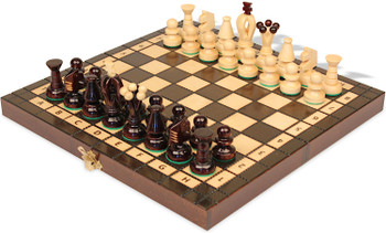 Kings Folding Chess Set - Brown