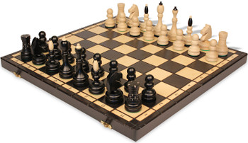 Classic Traditional Folding Chess Set - Brown