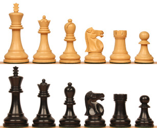 Reykjavik Series Chess Set with Ebonized & Boxwood Pieces- 3.25" King