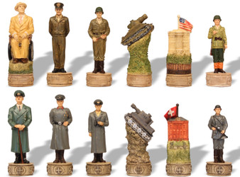 World War II Hand Painted Theme Chess Set - King