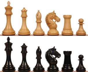 Llamrei Staunton Chess Set with Ebony & Boxwood Pieces - 4.25" King