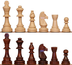 The Chess Store Classic Staunton Wood Chess Pieces Brown & Natural - 3.75" King