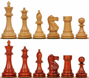 Imperfect British Staunton Chess Set with Padauk & Boxwood Pieces - King