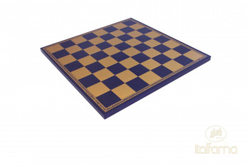 Discontinued Italfama Leatherette Chess Board - Squares, Blue & Gold