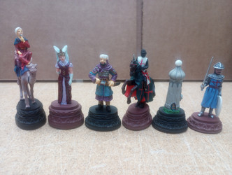 Discontinued Hand Painted Solid Pewter Crusaders vs Saracens Theme Chess Set