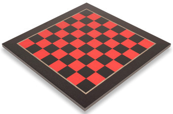 Imperfect Tulip Red & Black High Gloss Deluxe Chess Board - Squares