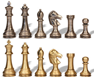 Traditional Staunton Metal Chess Set by Italfama