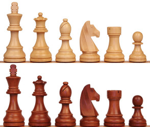 Tournament Standard Staunton Chess Set - Walnut Stained & Natural Pieces - 3.75" King