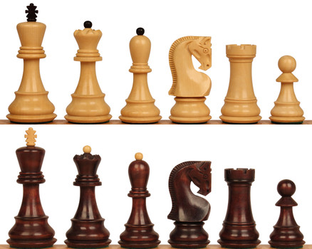 Zagreb Series Chess Set Walnut Stained & Natural Boxwood Pieces