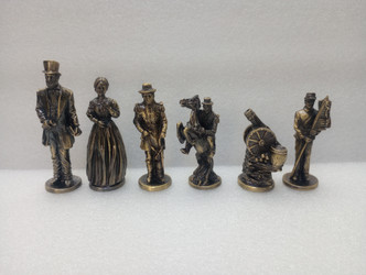 Discontinued Civil War Theme Metal Chess Set with 3.75" king
