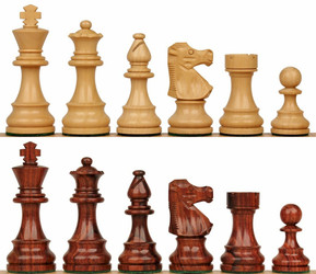 Imperfect French Lardy Staunton Chess Set in Rosewood & Boxwood - 3.75" King