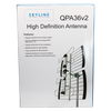 Packaged Skyline QPA36v2 phased array antenna in display box showing features Packaged Skyline QPA36v2 phased array antenna in display box showing features