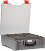 StorageTek Case Large Clear Lid PC c/w dividers-Grey