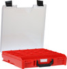 StorageTek Case Small Clear PC Lid-Red with Black Clasps