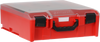 StorageTek Case Large Clear PC Lid c/w dividers-Red with Black Clasps