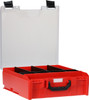 StorageTek Case Large Clear PC Lid c/w dividers-Red with Black Clasps