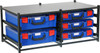 Dual Frame assembled c/w 2 Large  + 3 Small PC lid Cases- Blue