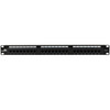Datatek 24 Port CAT6 rack mountable patch panel in black 1U design for 19-inch cabinets