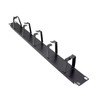 Datatek 1U rack mount 5 rings cable management system in black powder-coated metal